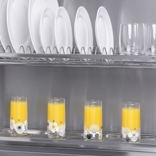 Glass and Plate Rack With Tray