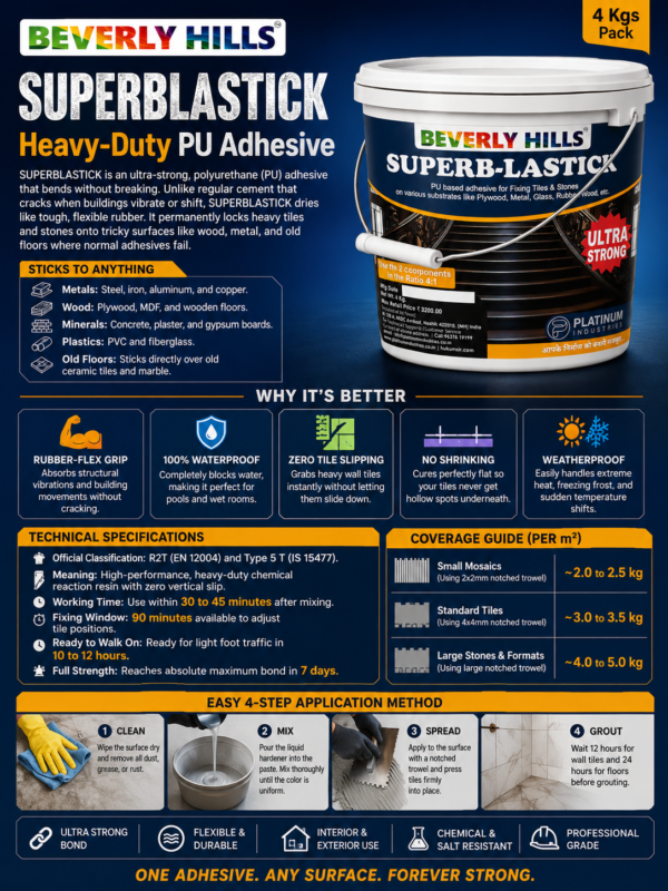 Superblastick PU based adhesive for ultra adhesion